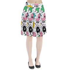Funny Monster Pattern Pleated Skirt by Pakjumat