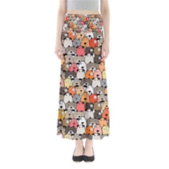 Cute Dog Seamless Pattern Background Full Length Maxi Skirt by Pakjumat