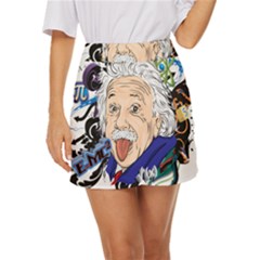 Albert Einstein Physicist Mini Front Wrap Skirt by Maspions