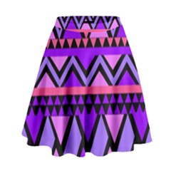 Seamless Purple Pink Pattern High Waist Skirt by Hannah976