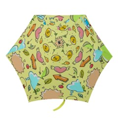 Cute Sketch Child Graphic Funny Mini Folding Umbrellas by Hannah976