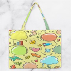 Cute Sketch Child Graphic Funny Zipper Medium Tote Bag by Hannah976