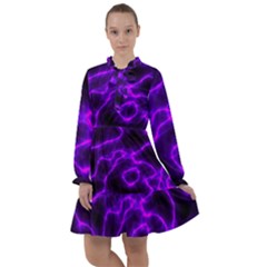 Purple Pattern Background Structure All Frills Chiffon Dress by Hannah976