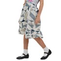 Geometric Triangle Modern Mosaic Kids  Ruffle Flared Wrap Midi Skirt View2
