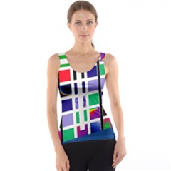 Color Graffiti Pattern Geometric Women s Basic Tank Top by Hannah976