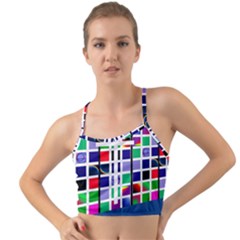Color Graffiti Pattern Geometric Mini Tank Bikini Top by Hannah976