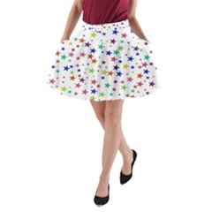 Star Random Background Scattered A-line Pocket Skirt by Hannah976