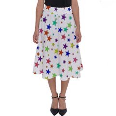 Star Random Background Scattered Perfect Length Midi Skirt by Hannah976