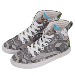 Village Place Portugal Landscape Women s Hi-top Skate Sneakers by Hannah976