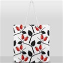 Rose Hip Pattern Branches Autumn Full Print Rope Handle Tote (Large) View1