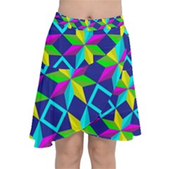 Pattern Star Abstract Background Chiffon Wrap Front Skirt by Hannah976