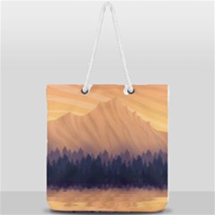 Landscape Nature Mountains Sky Full Print Rope Handle Tote (large) by Hannah976