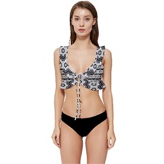 Pattern Abstract Desktop Wallpaper Low Cut Ruffle Edge Bikini Top by Hannah976
