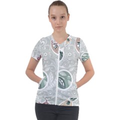 Peisles Pattern Module Design Short Sleeve Zip Up Jacket by Hannah976