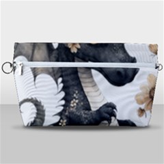 Cute Black Baby Dragon Flowers Painting (7) Handbag Organizer by 1xmerch
