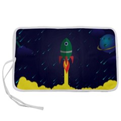 Rocket Halftone Astrology Astronaut Pen Storage Case (l) by Sarkoni