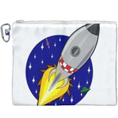 Rocket Ship Launch Vehicle Moon Canvas Cosmetic Bag (xxxl) by Sarkoni