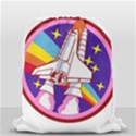 Badge Patch Pink Rainbow Rocket Drawstring Bag (Small) View2