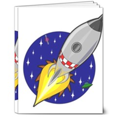 Rocket Ship Launch Vehicle Moon 8  X 10  Hardcover Notebook by Sarkoni