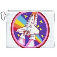 Badge Patch Pink Rainbow Rocket Canvas Cosmetic Bag (xxl) by Sarkoni