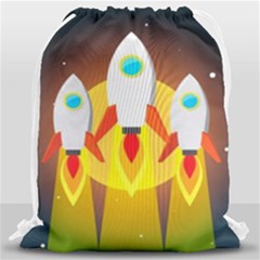 Rocket Take Off Missiles Cosmos Drawstring Bag (large) by Sarkoni