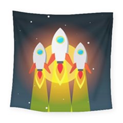 Rocket Take Off Missiles Cosmos Square Tapestry (large) by Sarkoni