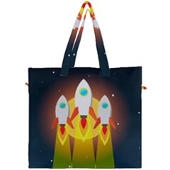 Rocket Take Off Missiles Cosmos Canvas Travel Bag by Sarkoni