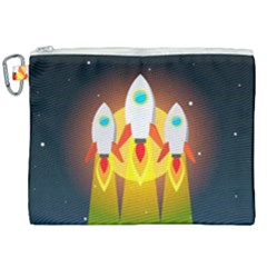 Rocket Take Off Missiles Cosmos Canvas Cosmetic Bag (xxl) by Sarkoni