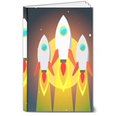 Rocket Take Off Missiles Cosmos 8  X 10  Hardcover Notebook by Sarkoni
