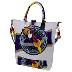 Rocket Space Clipart Illustrator Buckle Top Tote Bag by Sarkoni