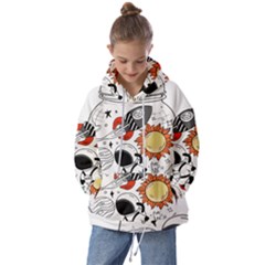 Astronaut Drawing Planet Kids  Oversized Hoodie by Sarkoni