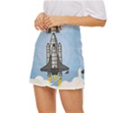 Rocket Shuttle Spaceship Science Mini Front Wrap Skirt View2