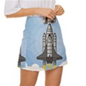 Rocket Shuttle Spaceship Science Mini Front Wrap Skirt View3