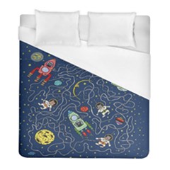 Cat Cosmos Cosmonaut Rocket Duvet Cover (full/ Double Size) by Grandong