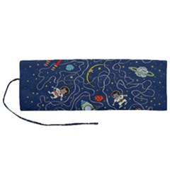 Cat Cosmos Cosmonaut Rocket Roll Up Canvas Pencil Holder (m) by Grandong