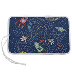 Cat Cosmos Cosmonaut Rocket Pen Storage Case (l) by Grandong