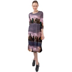 Sydney Australia Travel Oceania Ruffle End Midi Chiffon Dress by Grandong
