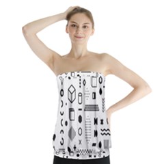 Pattern Hipster Abstract Form Geometric Line Variety Shapes Polkadots Fashion Style Seamless Strapless Top by Grandong