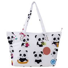 Playing Pandas Cartoons Full Print Shoulder Bag by Apen