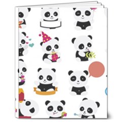 Playing Pandas Cartoons 8  X 10  Hardcover Notebook by Apen