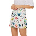 Vector Set Isolates With Cute Birds Scandinavian Style Mini Front Wrap Skirt View2