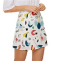 Vector Set Isolates With Cute Birds Scandinavian Style Mini Front Wrap Skirt View3