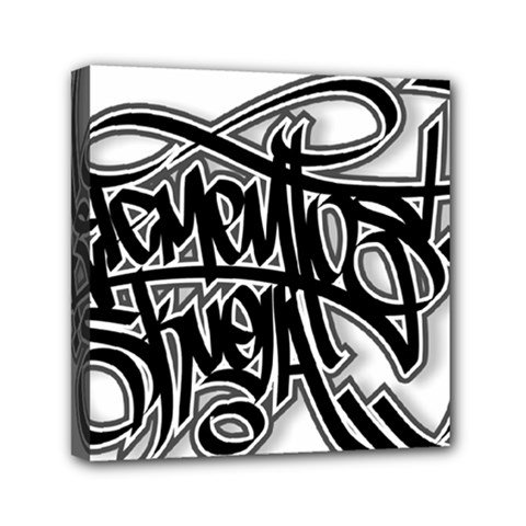 Hip Hop Music Drawing Art Graffiti Mini Canvas 6  X 6  (stretched) by Sarkoni