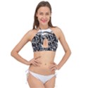 Hip Hop Music Drawing Art Graffiti Cross Front Halter Bikini Top View1