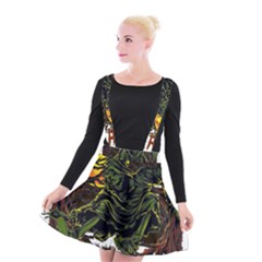 Grim Reaper Above Art  Monster Moon Letter Poster Suspender Skater Skirt by Sarkoni