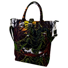 Grim Reaper Above Art  Monster Moon Letter Poster Buckle Top Tote Bag by Sarkoni