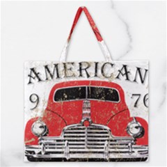 Perfect American Vintage Classic Car Signage Retro Style Zipper Large Tote Bag by Sarkoni