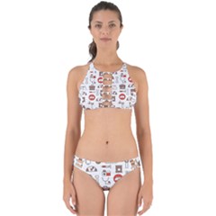 Vector Thin Line Art Vet Seamless Pattern Perfectly Cut Out Bikini Set by Bedest