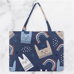 Colorful Cute Cats Seamless Pattern Zipper Medium Tote Bag by Bedest