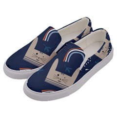Colorful Cute Cats Seamless Pattern Men s Canvas Slip Ons by Bedest